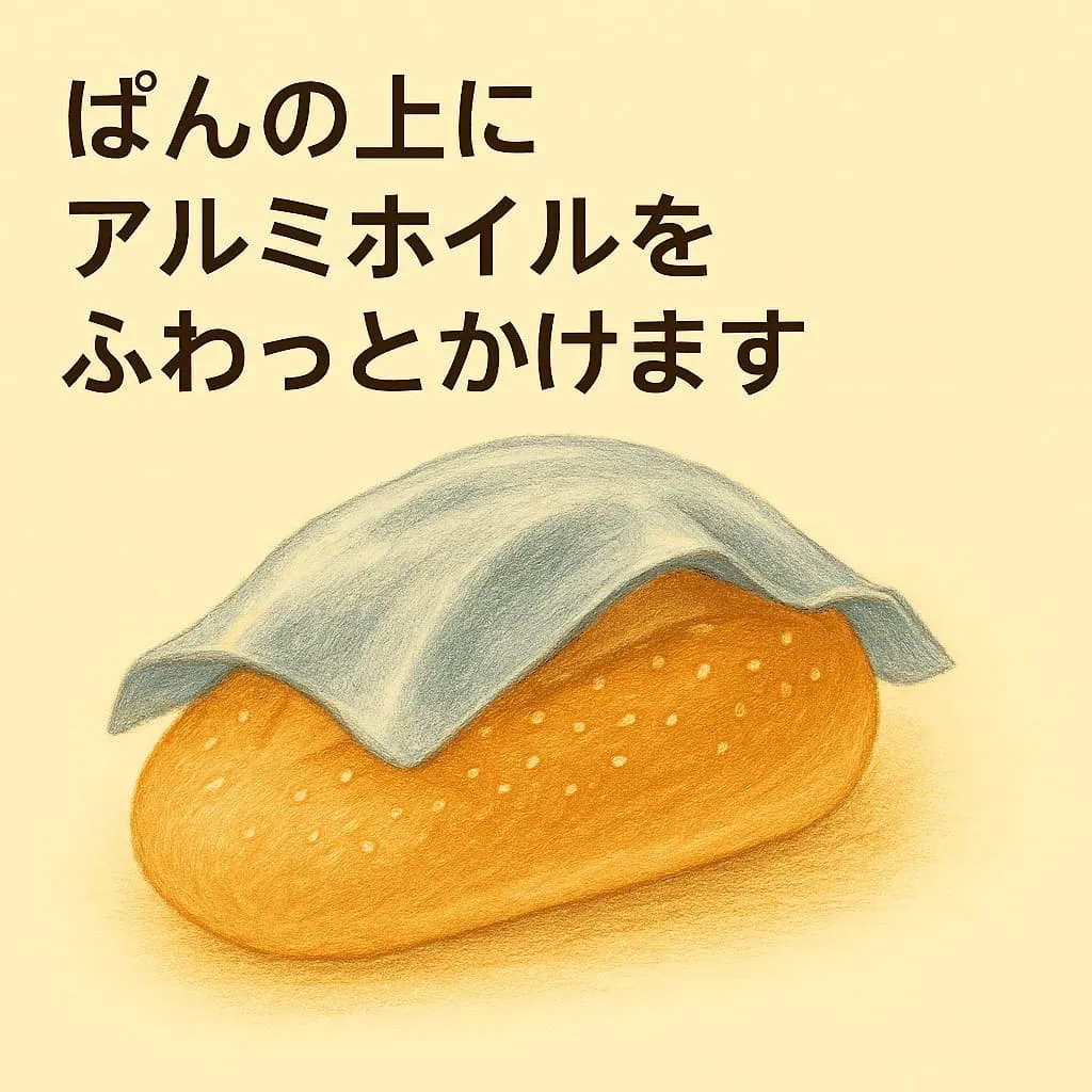 アルミホイルをかける