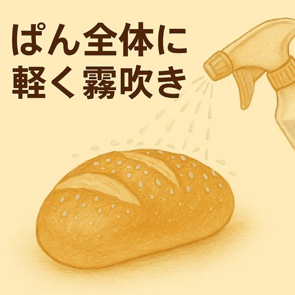 全体に軽く霧吹き